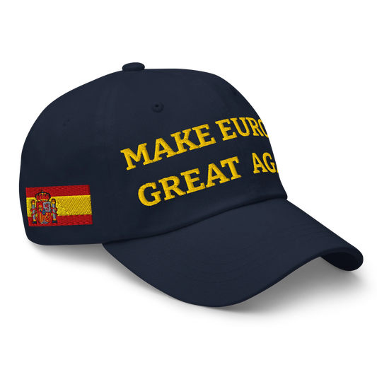 Navy Blue MEGA Cap with National Flag of Spain Right Front View