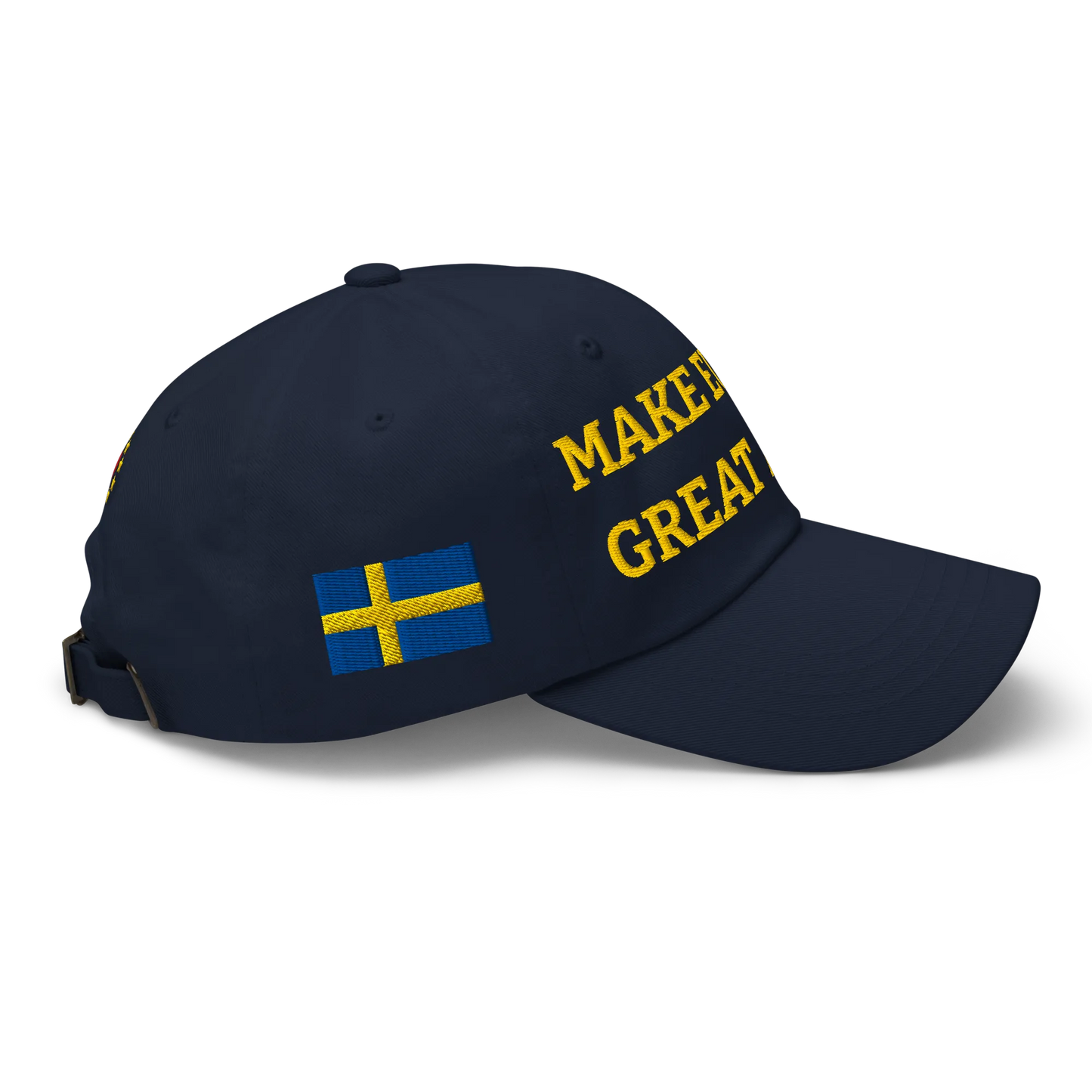 Navy Blue MEGA Cap with National Flag of Sweden Right View