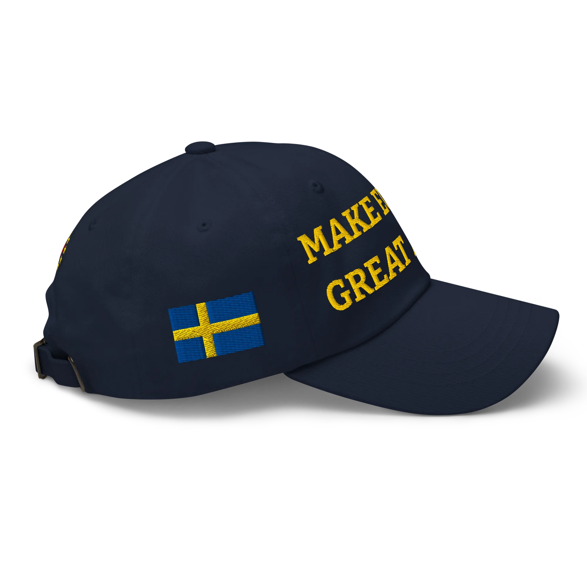 Navy Blue MEGA Cap with National Flag of Sweden Right View