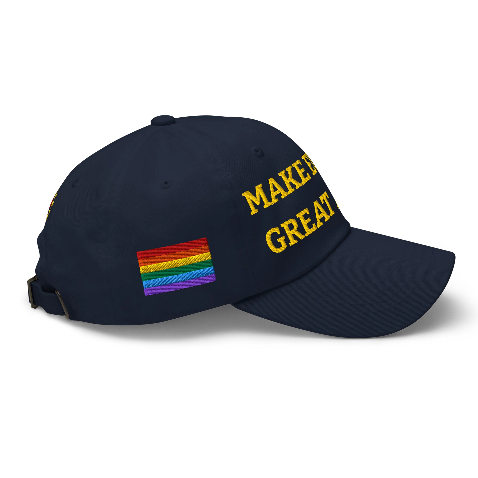 Navy Blue MEGA Cap with Rainbow LGBTQ flag Right View