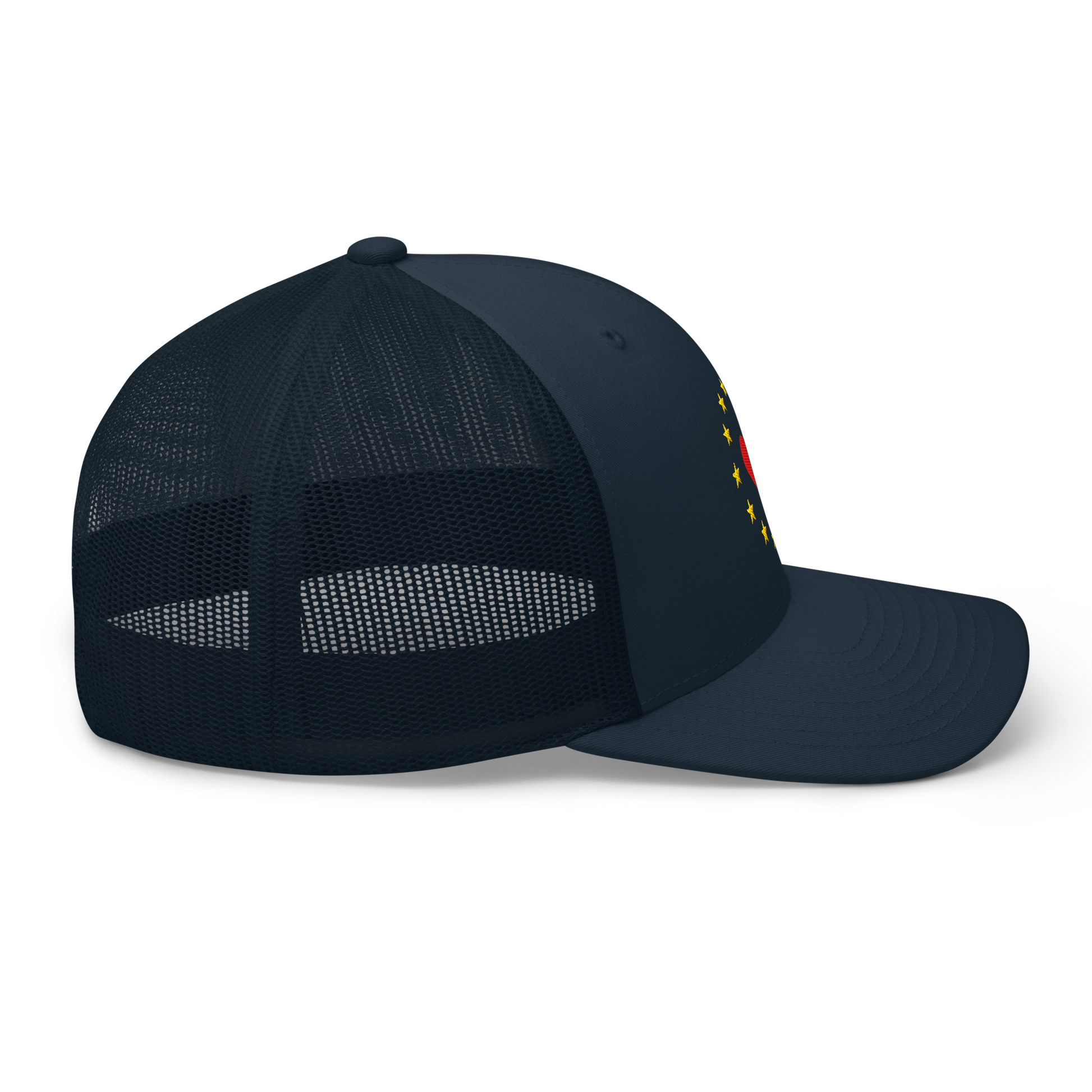 Navy Blue "Show the Love for EU" Trucker Cap Right View