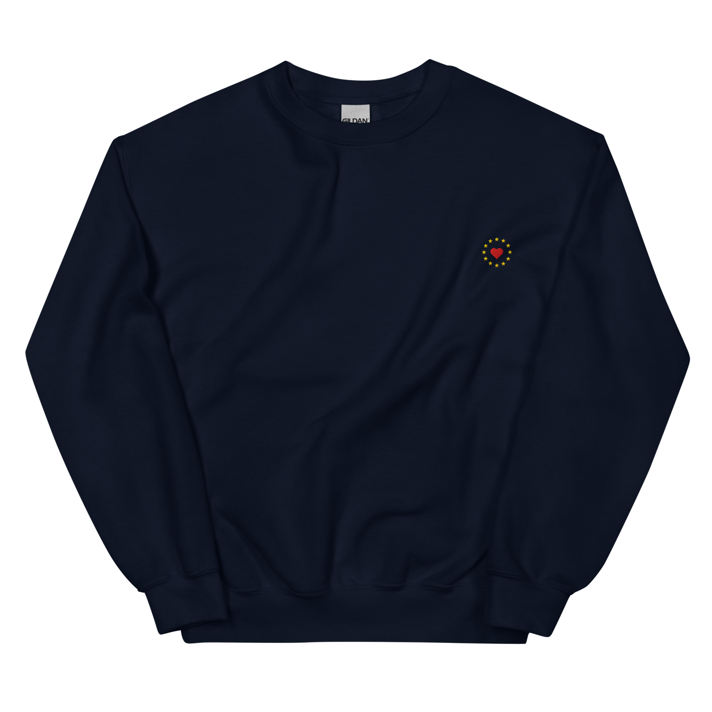 Navy Blue "Show the Love for EU" Unisex Sweatshirt Front View