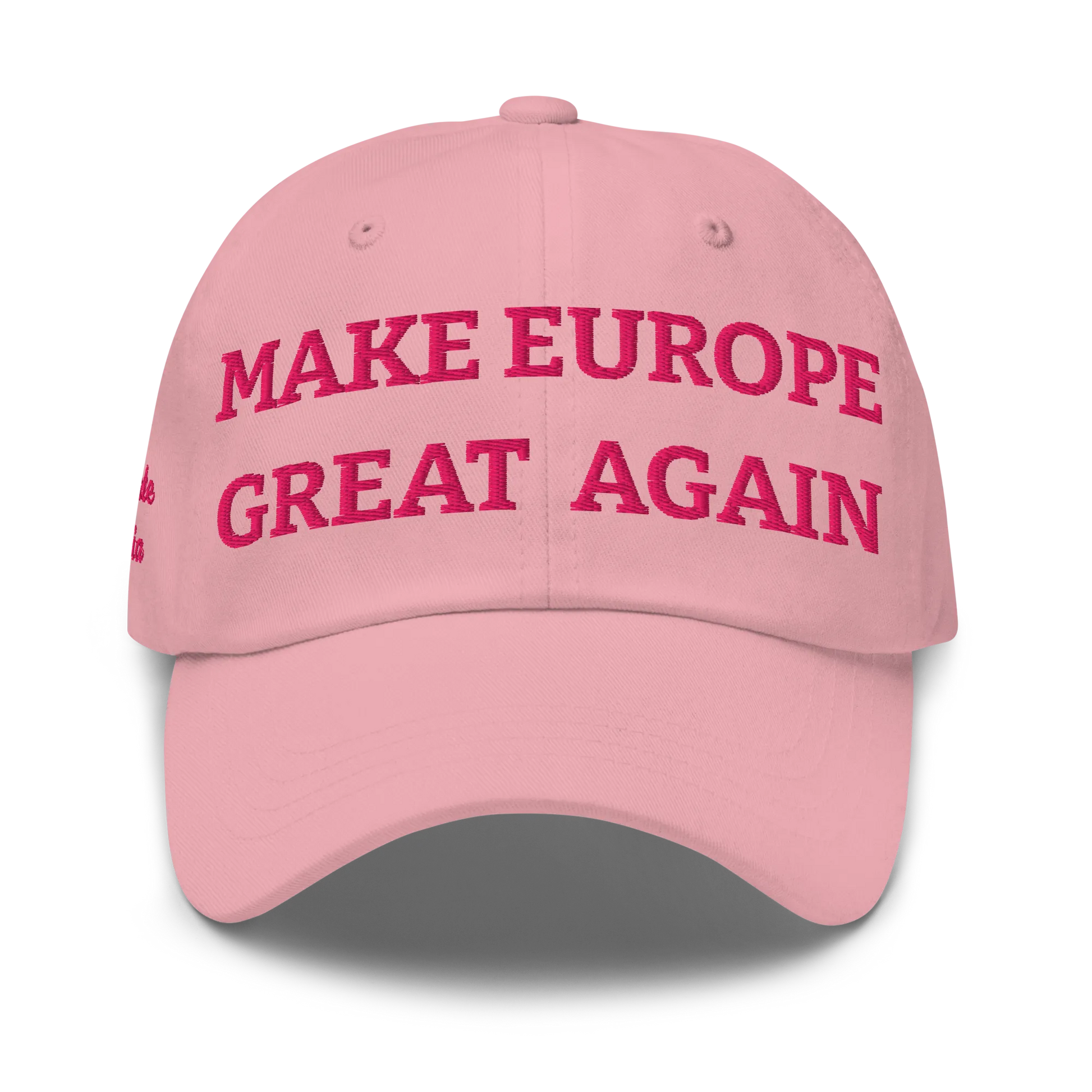 Pink "Make Europe Great Again" / MEGA Cap Front View