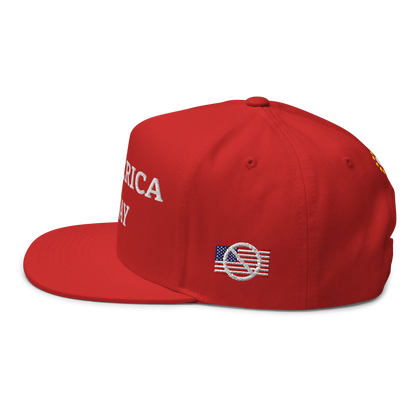 Red "Make America Go Away" / anti-MAGA Cap with Flag of Canada Left View