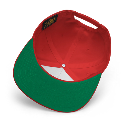 Red "Make America Go Away" / anti-MAGA Cap with Flag of Greenland Under View