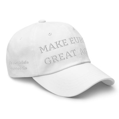 White "Make Europe Great Again" / MEGA Cap Right Front View