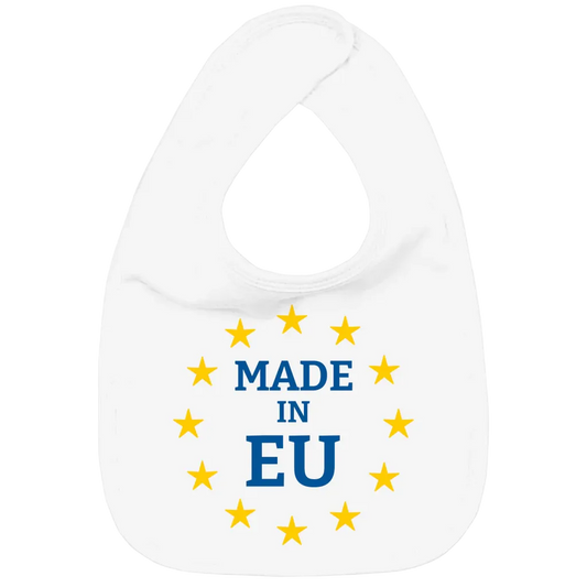 White "Made in EU" Organic Baby Bib