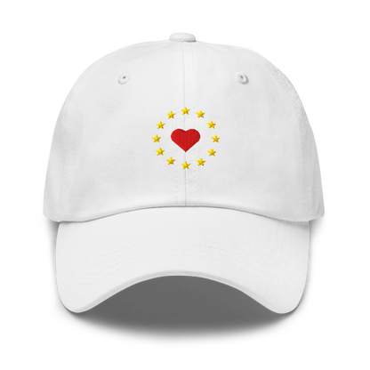 White "Show the Love for EU" Cap Front View
