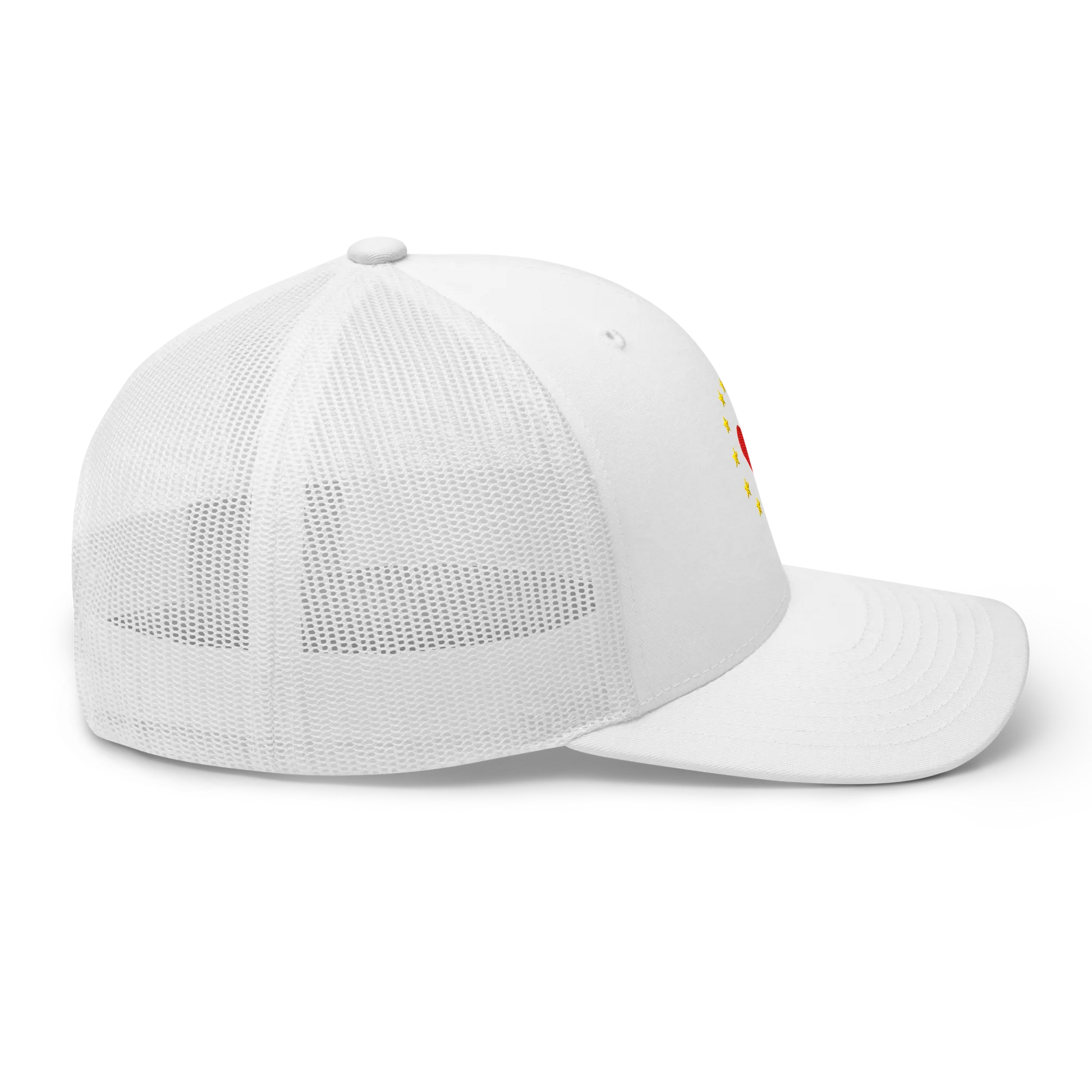 White "Show the Love for Europe" Trucker Cap with Right View